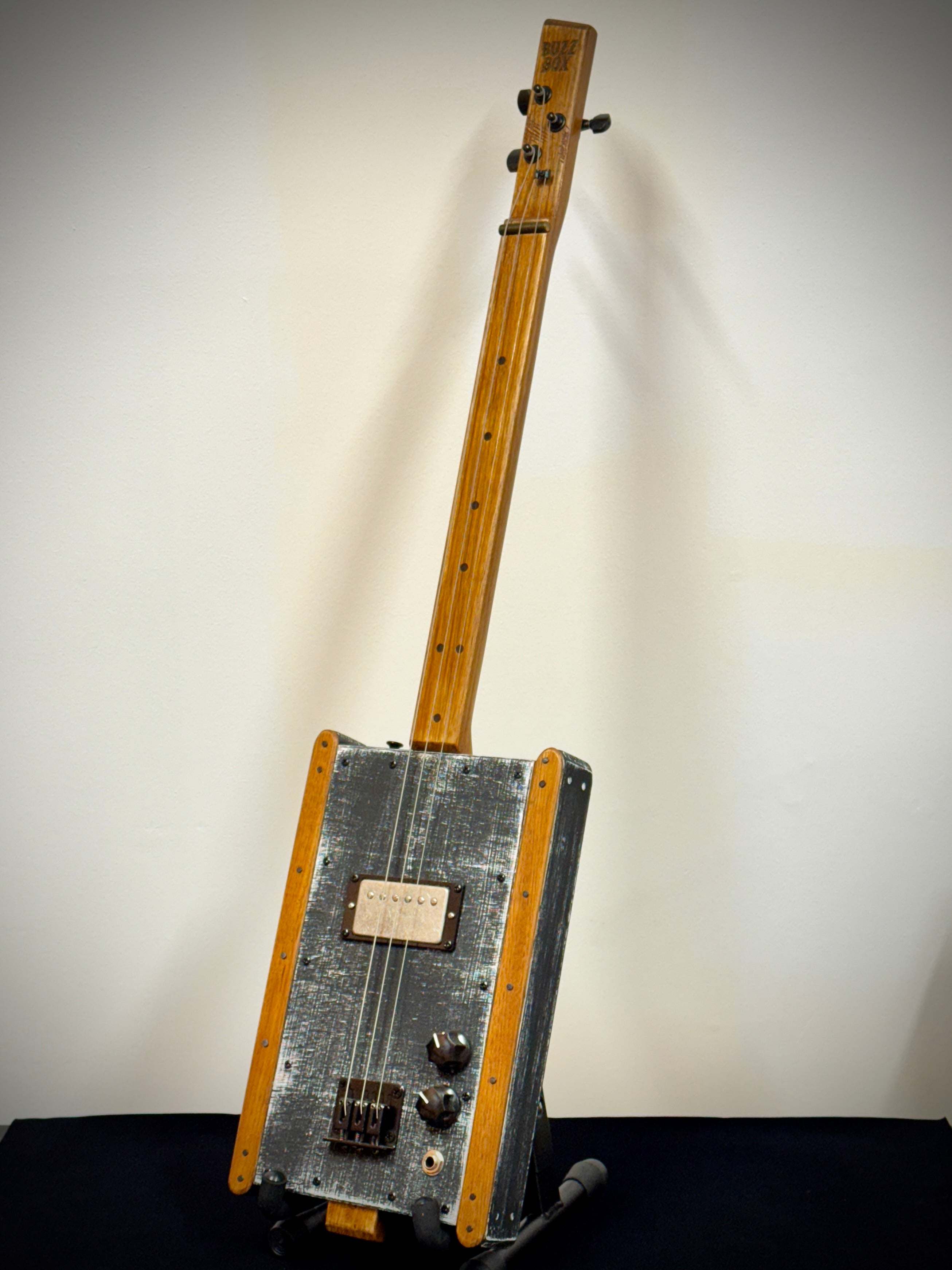 Buzz Box Touring with Road Case - Three String - Cigar Box Guitar