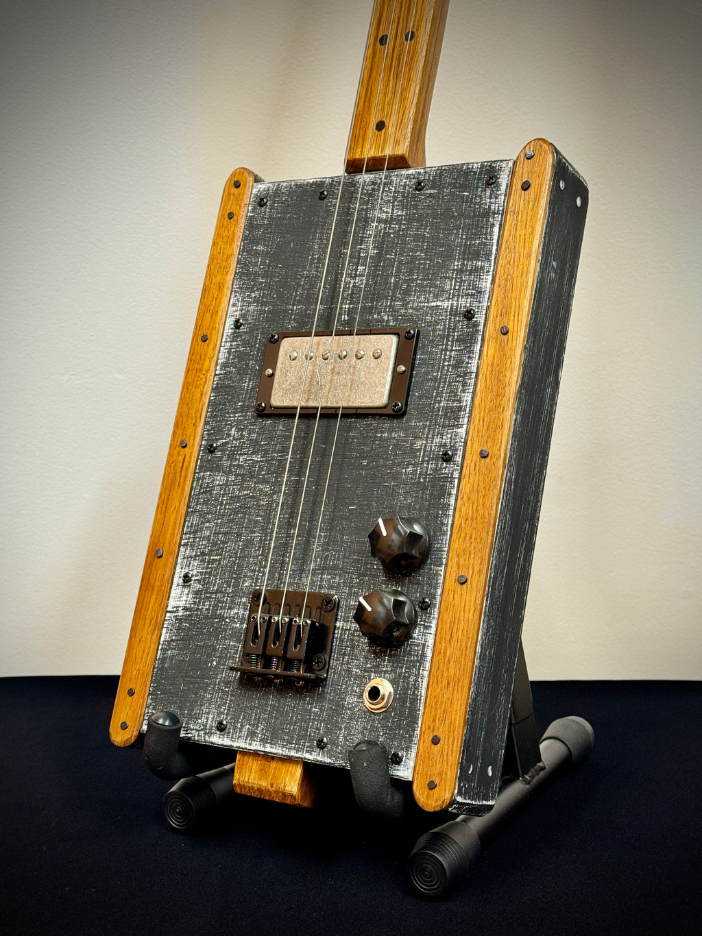 Buzz Box Touring with Road Case - Three String - Cigar Box Guitar