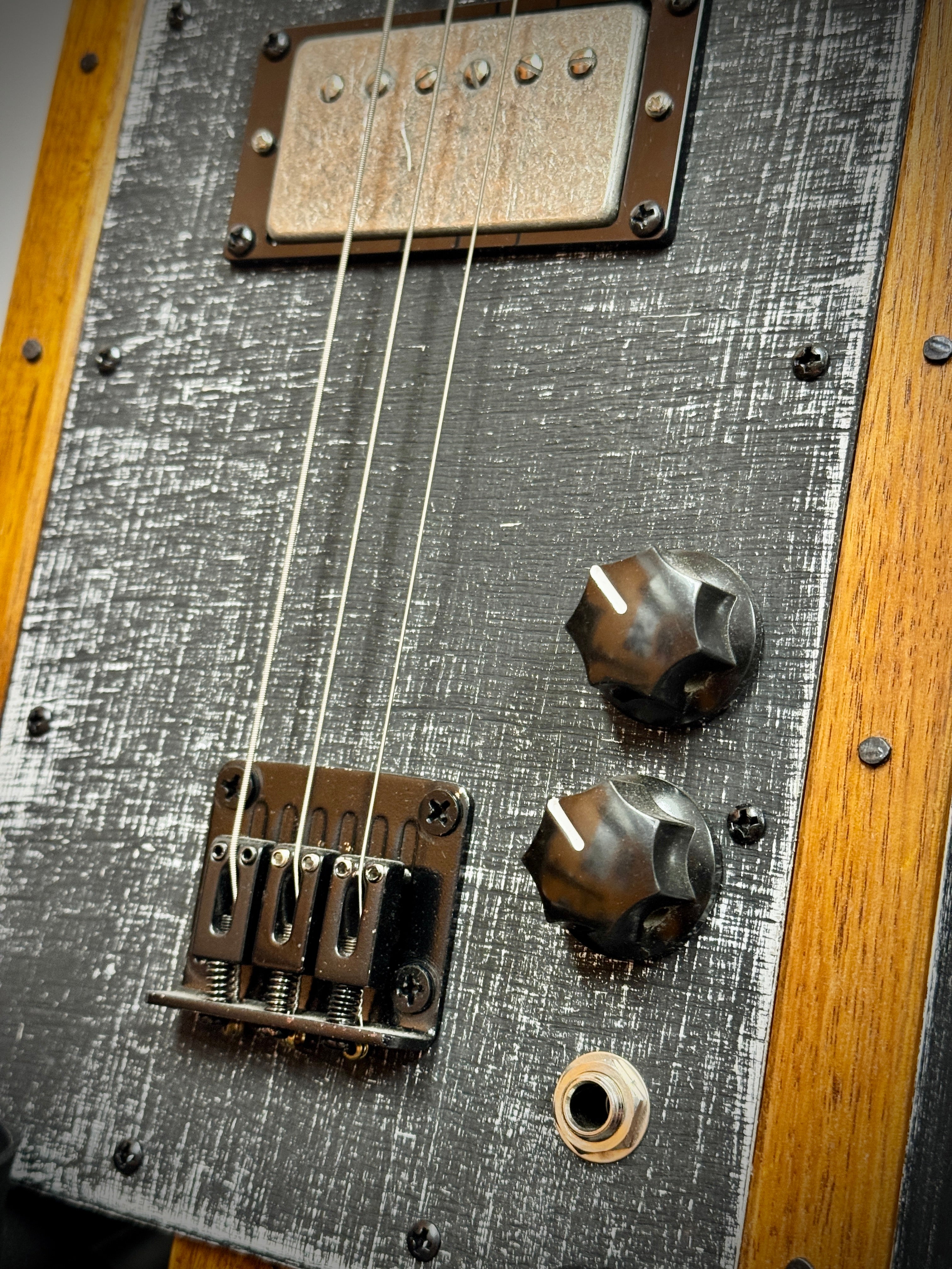 Buzz Box Touring with Road Case - Three String - Cigar Box Guitar